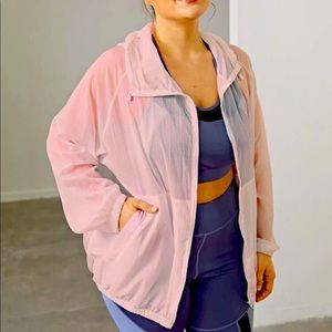 Light Pink Sporty Zip Up Jacket with Hood and Pockets NWOT